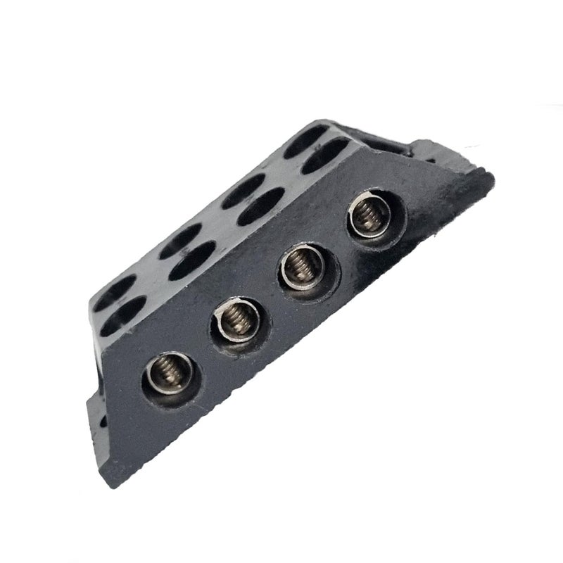 GLOBOMOTIVE GLOBOMOTIVE Control Panel 30A 4 Way Bakelite Connector Strip Rigid type Double Row Barrier Black Terminal Pack of 2  - Image 1