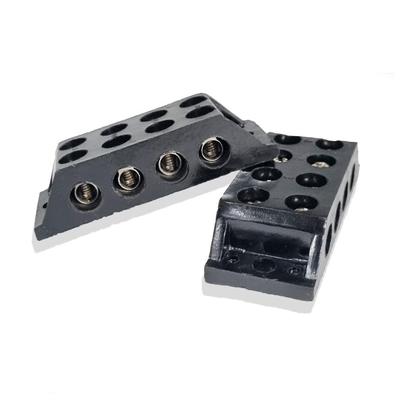 GLOBOMOTIVE GLOBOMOTIVE Control Panel 30A 4 Way Bakelite Connector Strip Rigid type Double Row Barrier Black Terminal Pack of 2  - Image 5
