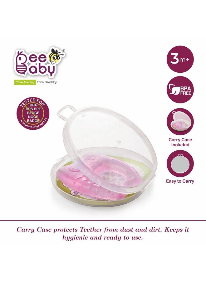 Beebaby Owl Shape Teethers For 6 To 12 Months Bpa Free. Cooling Water Filled Baby Teether Soft Teething Toy For Babies With Carry Case Soothes Gums And Easy To Grip (6 Months+) (Owl Pink) - Image 3