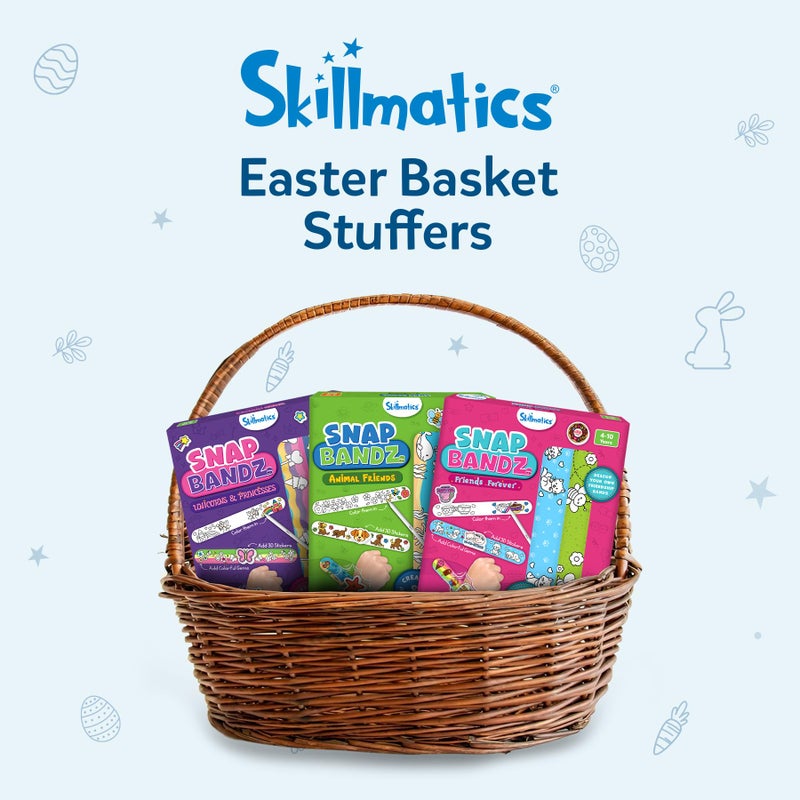 Skillmatics Craft Activity - Snap Bandz, Unicorns & Princesses, DIY Art & Craft Activity, Easter Basket Stuffers, Mess-Free Kit, 8 Bands (8.6"), Gift for Girls & Boys Ages 4, 5, 6, 7, 8, 9, 10 - Image 4