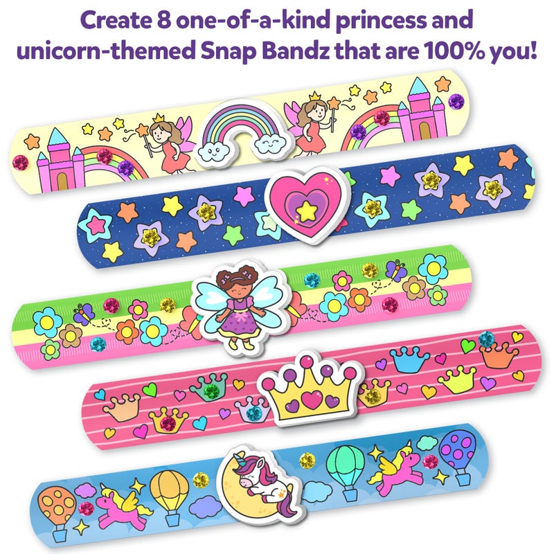Skillmatics Craft Activity - Snap Bandz, Unicorns & Princesses, DIY Art & Craft Activity, Easter Basket Stuffers, Mess-Free Kit, 8 Bands (8.6"), Gift for Girls & Boys Ages 4, 5, 6, 7, 8, 9, 10 - Image 2
