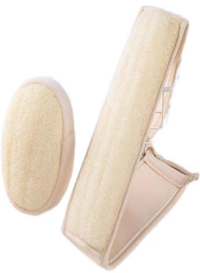 2pcs ، لوفا تقشير الجسم المكرر - مزدوج الجانب كبير الحجم تقشير حمام قفاز اسفنجة ، الطبيعية العضوية لوفا كبيرة للنساء والرجال تقشير عميق لوفا غسل القفاف تناسب الكمال في يدك - Image 1