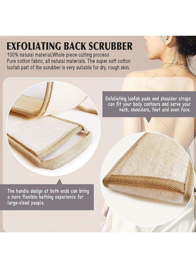 2pcs ، لوفا تقشير الجسم المكرر - مزدوج الجانب كبير الحجم تقشير حمام قفاز اسفنجة ، الطبيعية العضوية لوفا كبيرة للنساء والرجال تقشير عميق لوفا غسل القفاف تناسب الكمال في يدك - Image 3