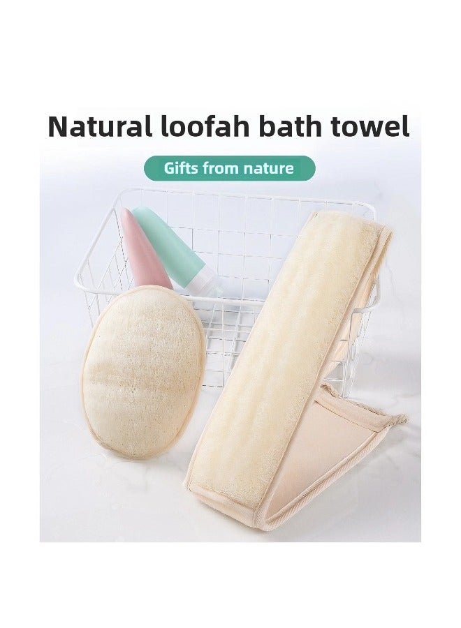 2pcs ، لوفا تقشير الجسم المكرر - مزدوج الجانب كبير الحجم تقشير حمام قفاز اسفنجة ، الطبيعية العضوية لوفا كبيرة للنساء والرجال تقشير عميق لوفا غسل القفاف تناسب الكمال في يدك - Image 5