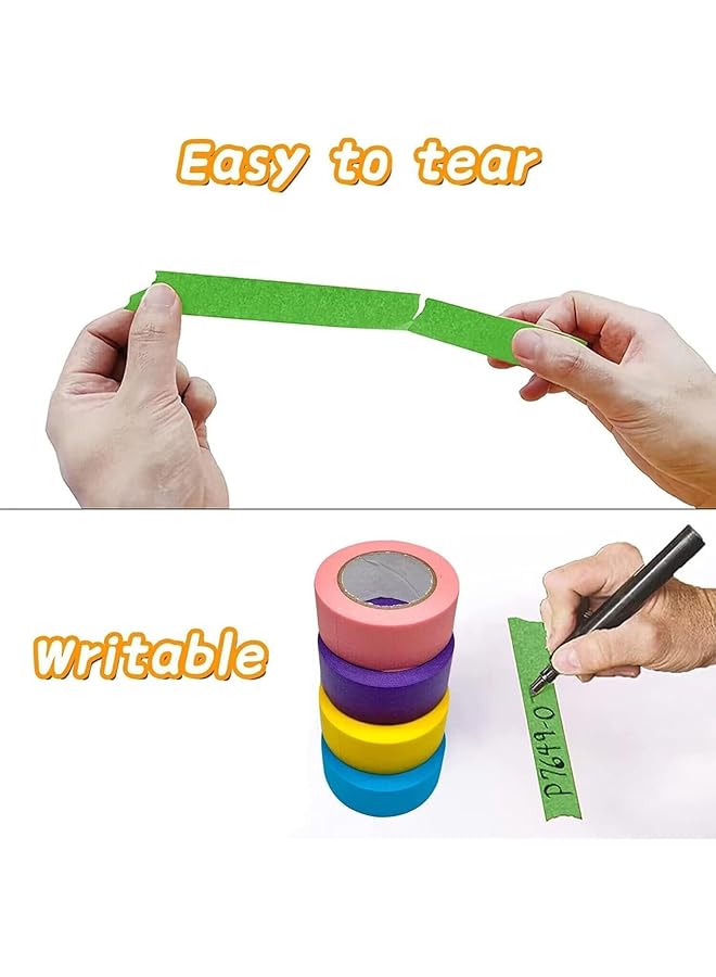 إيروريكس 10 لفات من شريط لاصق ملون بألوان قوس قزح، شريط واشي لاصق، شريط واشي مزخرف للأطفال، فنون وحرف يدوية، سجل القصاصات، ديكور، ترميز، لوازم تعليمية - Image 3
