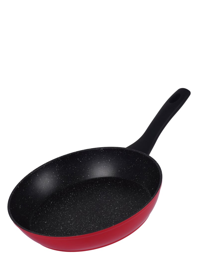 Cookline Forged Aluminum Nonstick Fry Pan with Induction Bottom, 28cm, Black with White Dots Interior & Red - Image 1