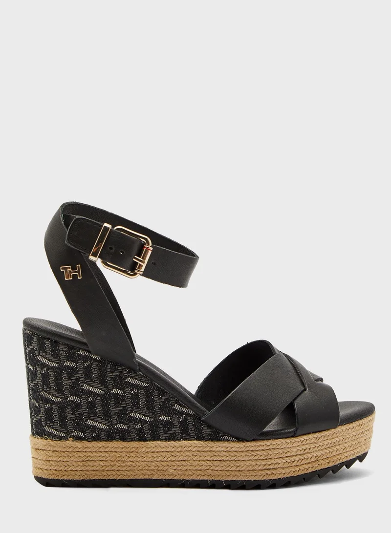TOMMY HILFIGER Raffia High Wedge Sandal - BDS