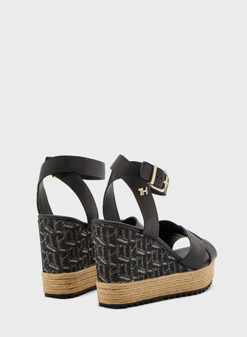 TOMMY HILFIGER Raffia High Wedge Sandal - BDS