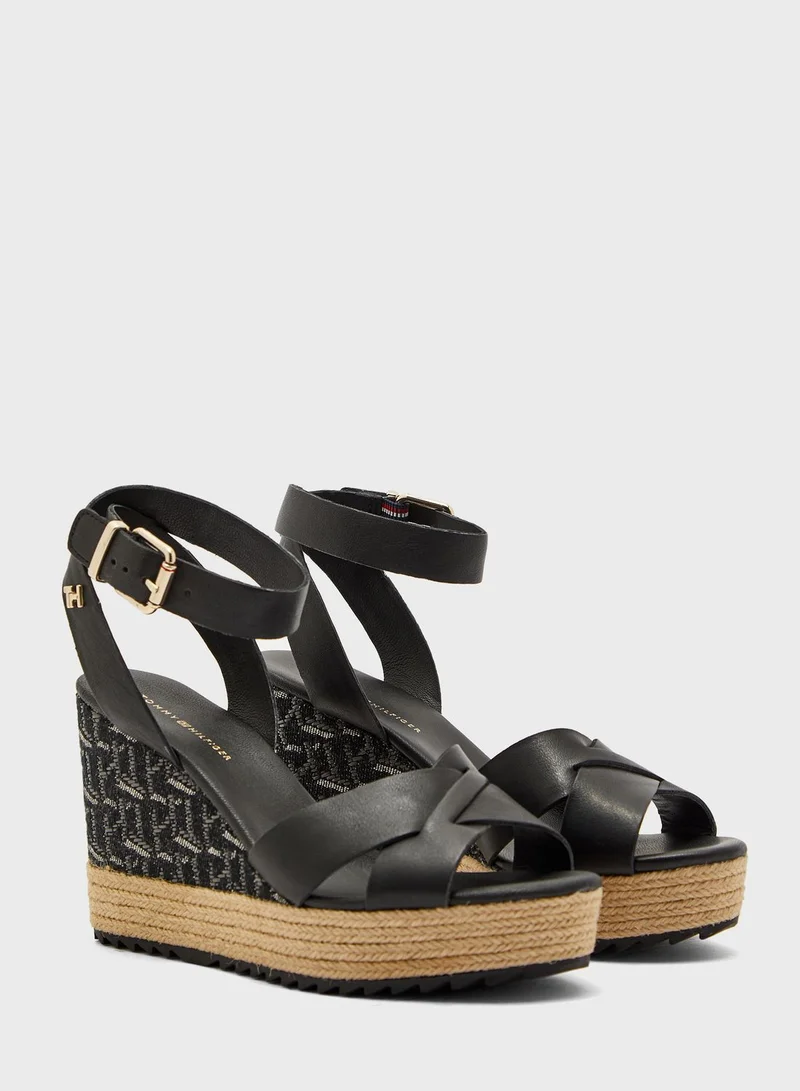 TOMMY HILFIGER Raffia High Wedge Sandal - BDS
