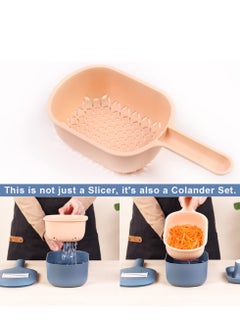KASTWAVE Multifunction Slicer Veggie Dicers Food Choppers Cutter with 4 Replaceable Blades and Container Steeless Vegetable Slicer for Carrot Potato Vegetables  - Image 2