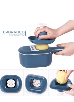 KASTWAVE Multifunction Slicer Veggie Dicers Food Choppers Cutter with 4 Replaceable Blades and Container Steeless Vegetable Slicer for Carrot Potato Vegetables  - Image 4