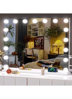 LIMOS Hollywood Lighted Cosmetic Makeup Vanity Mirror with 17 LED Lights and Touch control USB and Type C Ports  - Image 1