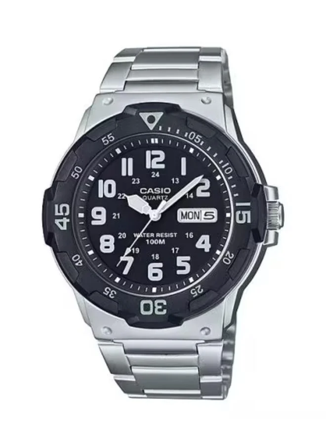 CASIO Men's Analog Display Watch With Silver Stainless Steel Strap - MRW-200HD-1BVDF