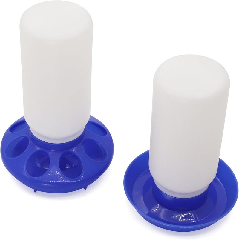 Abustle pig Chick Feeder and Waterer Set Kit-No Waste Baby Chick Starter Kit with 1L Chicken Water Dispenser and 1kg Feeder for Poultry and Baby ,Plastic Chicken Coop Accessories (Blue, M) - Image 1