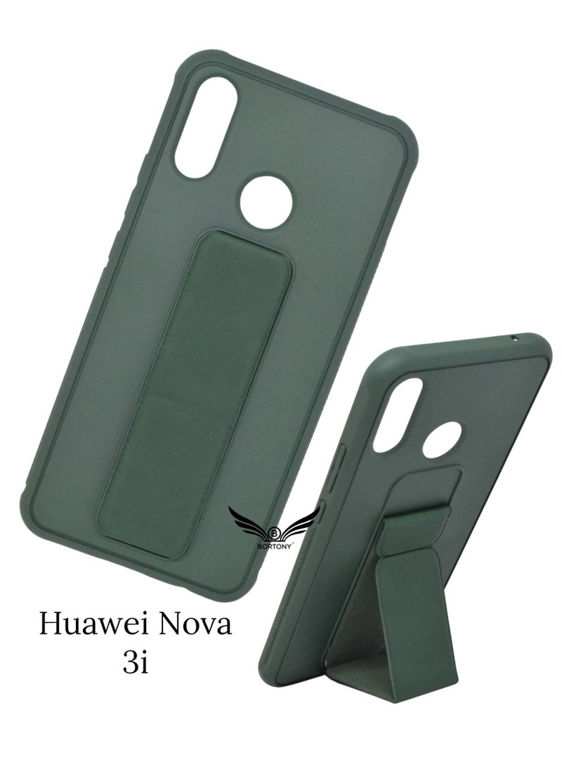 BORTONY Fully Covered With Finger Grip Stand Holder Anti Slip Shockproof Protective Case Cover For Huawei Nova 3i - Image 1