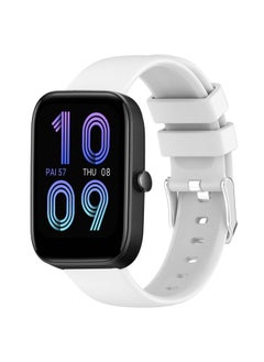 Replacement Strap For Amazfit Bip 3 20mm Smooth Solid Color Silicone Watch Band White