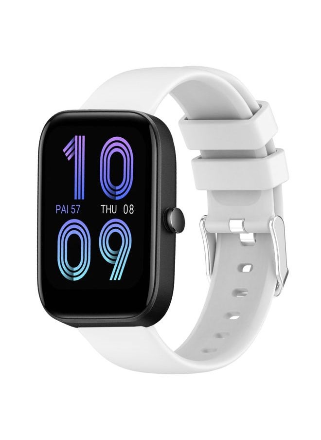 Generic - Replacement Strap For Amazfit Bip 3 20mm Smooth Solid Color Silicone Watch Band White - Image 1