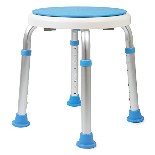 Vaunn Medical Tool-Free Assembly Adjustable Swivel Shower Stool Seat Bench with Anti-Slip Rubber Tips for Safety and Stability - Image 5