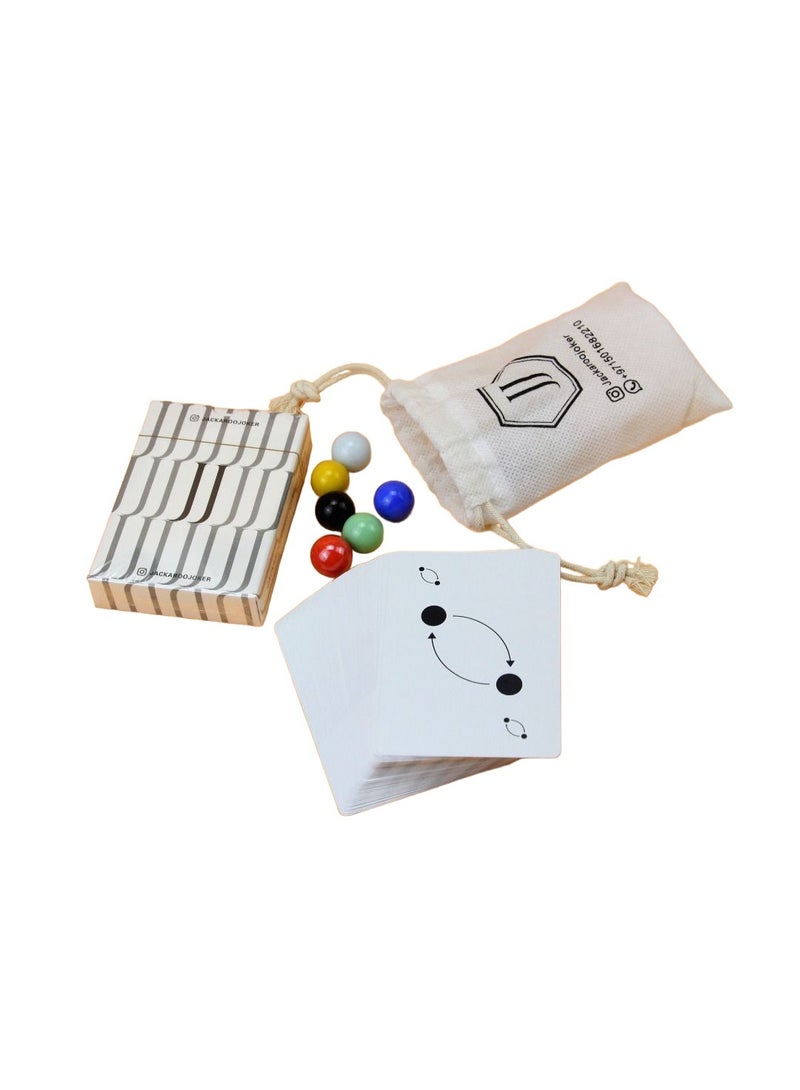 JACKAROOJOKER Double Sides Foldable Wooden Board Game with Bag for 4 players and 6 players with 24 Marbles and 1 Plastic jackaro card - Image 5