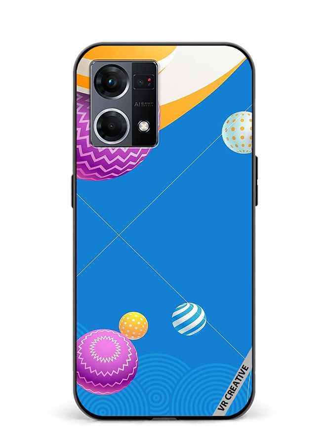 VR CREATIVE Protective Case Cover For Oppo Reno8 4G Abstract Design Multicolour - Image 1