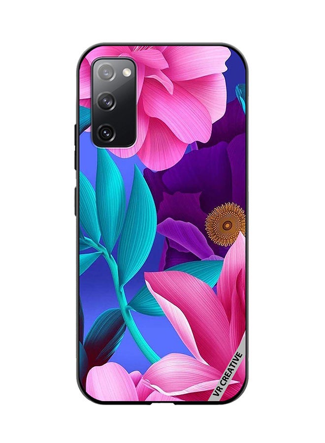 VR CREATIVE غطاء حماية لهاتف سامسونج جالاكسي S20 FE 5G بتصميم زهور متعدد الألوان - Image 1