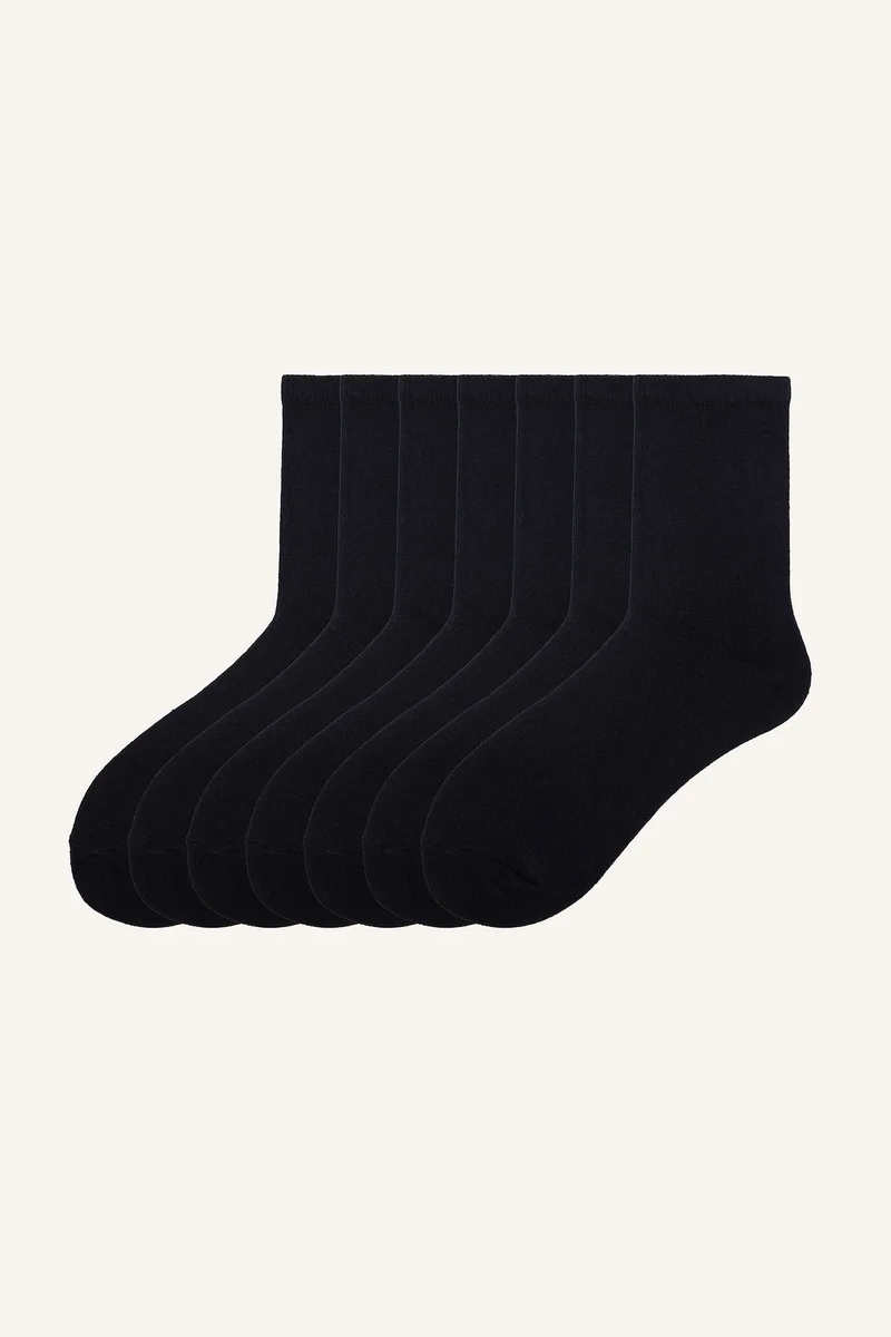 ديفاكتو Unisex 7 Piece Cotton Socks