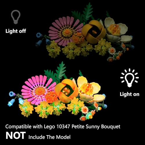 flashebrick LED Light Kit for Lego 10347 Petite Sunny Bouquet Lighting Compatible with Lego The Botanical Petite Sunny Bouquet Home Decor Creative Building Gift for Adults Not Include Lego Set - Image 5