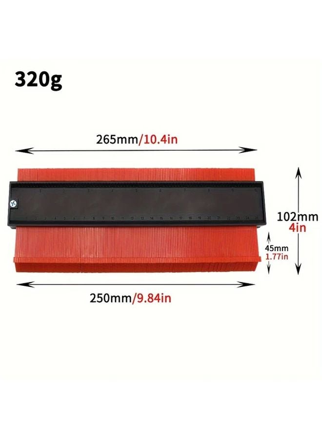 10 Inches Adjustable Profilometer Contour Tool Retractable Plastic Scriber for Woodworking Carpets Tiles DIY - Image 1