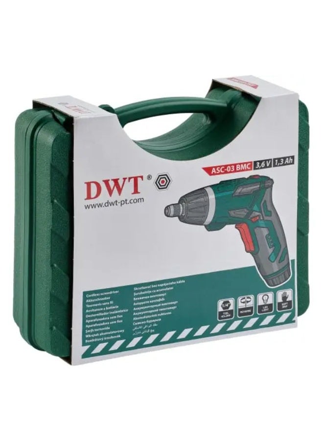 DWT 3.6V Electric Screwdriver Kit with USB Charging, 30 Replacement Bits, L-Shape/Line-Shape Convertible Design, Built-in Flashlight, Speed Control, Protective Bag – Non-Slip Grip - Image 3