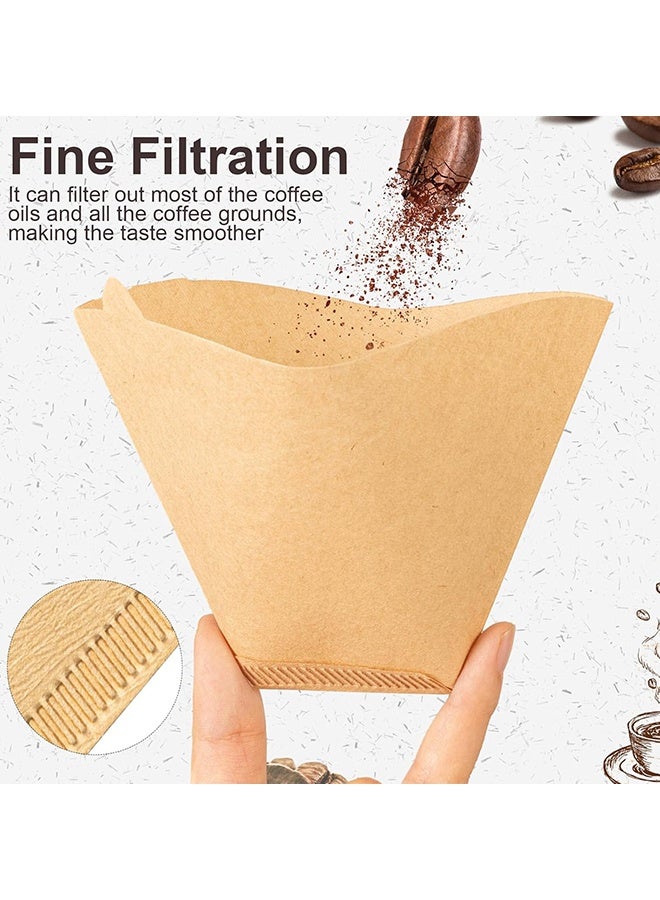Wffo 100Pcs Coffee Filters - Unbleached Natural Coffee Filters 8-12 Cup, Disposable Coffee Filters, 4 Cone Paper Compatible with Coffee Maker, Pour Over and Drip Coffee Maker - Image 4