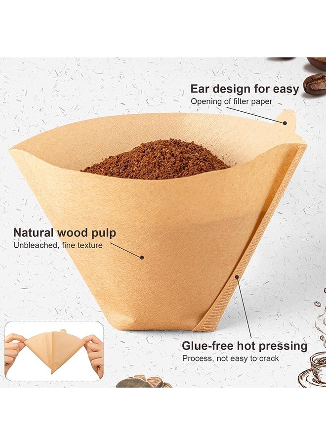 Wffo 100Pcs Coffee Filters - Unbleached Natural Coffee Filters 8-12 Cup, Disposable Coffee Filters, 4 Cone Paper Compatible with Coffee Maker, Pour Over and Drip Coffee Maker - Image 3