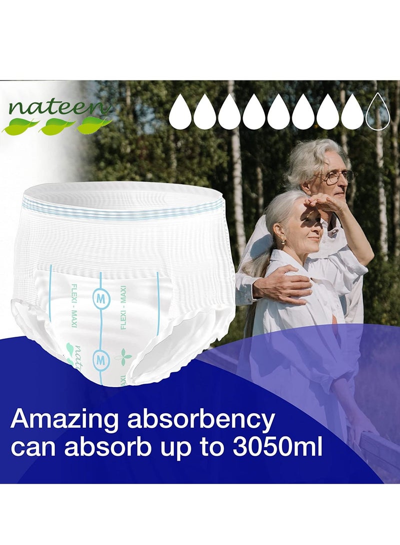 nateen Nateen Flexi Maxi Adult Diapers Pants,Incontinence Night Time Pull Up,Medium,Waist Size 60-110cm,40 Count Adult Pull Ups,Superior Comfort,Excellent Combination of Protection. (40 Count) - Image 4