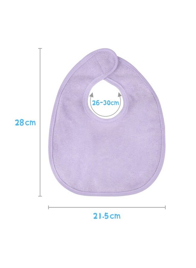 Vicloon Baby Bibs 8Pcs Terry Bib Set Baby Bibs For Boys Girls Terry Drool Cotton Bibs Waterproof Protection Adjustable Hook & Loop Closure Baby Bibs T For Feeding Drooling(Blue)  - Image 3