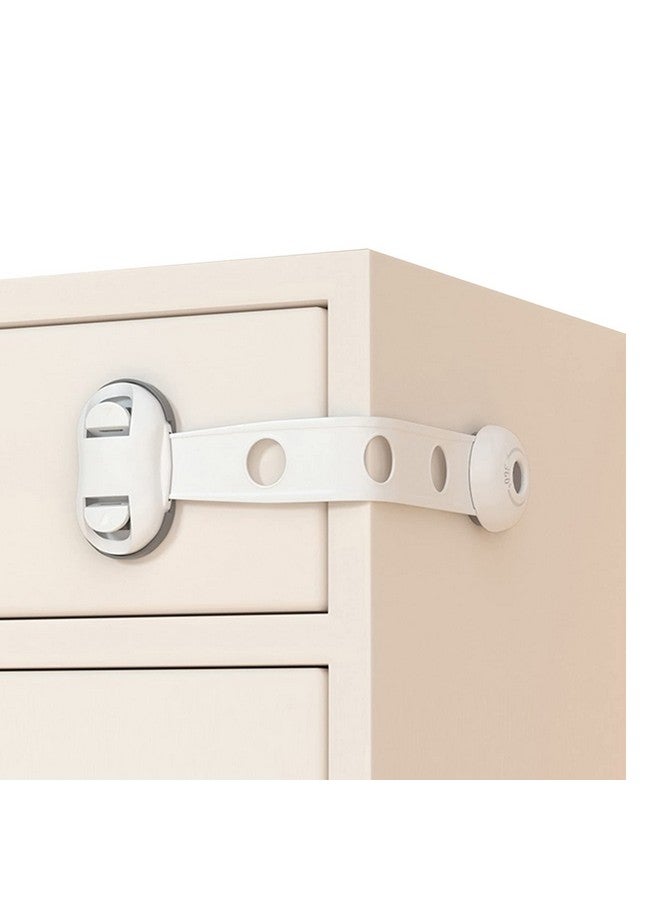 OKEFAN Child Safety Cabinet Strap Locks Okefan 12 Pack Baby Proofing Adhesive Latches For Kids Drawer Cupboard Dishwasher Fridge Oven Door No Drill (White) - Image 2