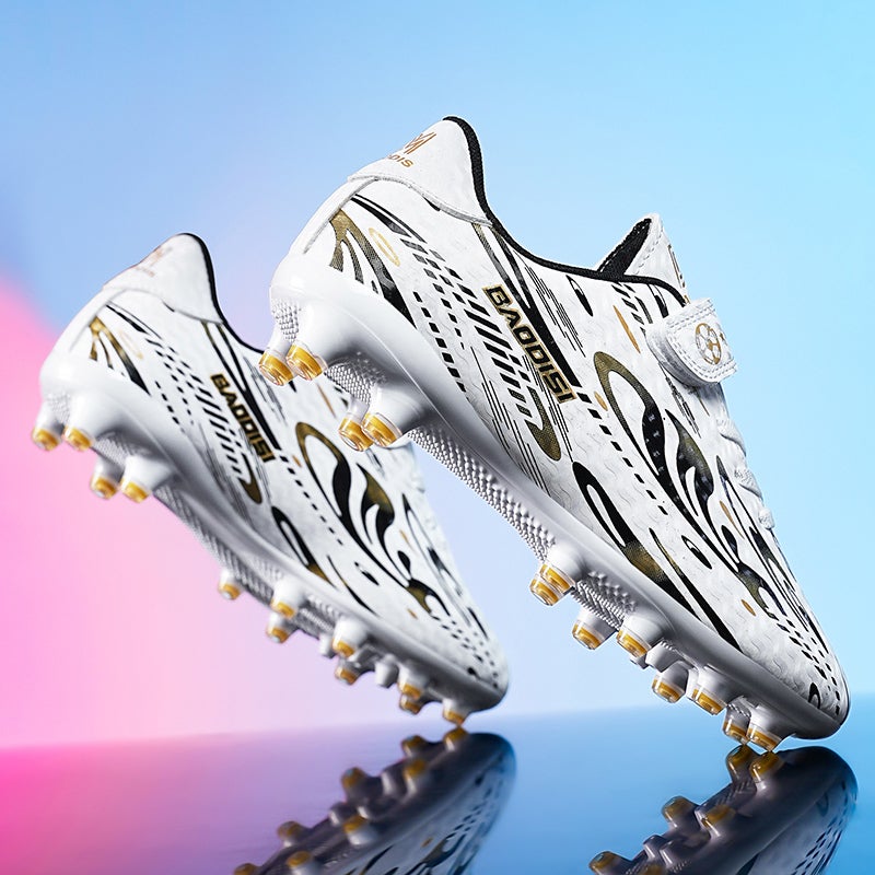 Hydrogen Cloud Children'S Football Shoes Men'S Broken Spike Long Spike Elementary School Boys' Lace-Free Sneakers - Image 1