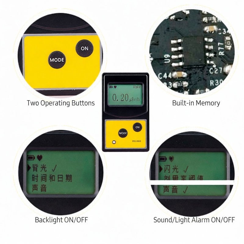 Digital High Sensitive Radiation Dosimeter Radiation Tester Geiger Counter Hard β γ-ray X-ray Detector GM Counter Radiation Detector Beta Gamma X-ray Radiation Measuring Gauge Radiation Dosage - Image 5