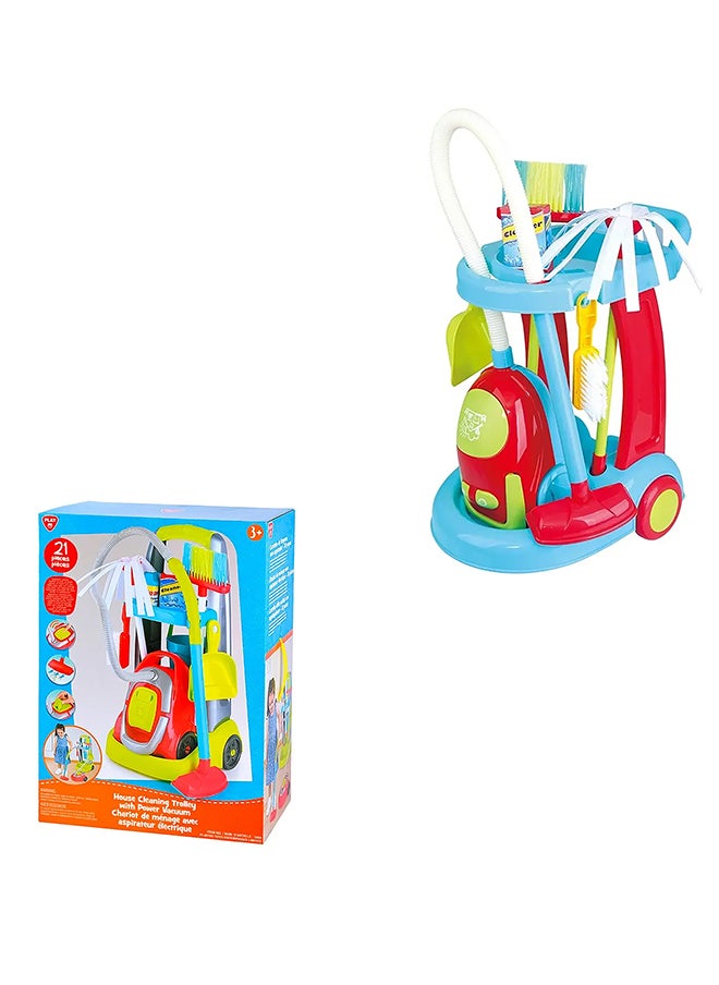 PLAYGO PlayGo My Cleaning Trolley With Electronic Vacuum Cleaner – Pretend Play Household Cleaning Toy  - Image 3