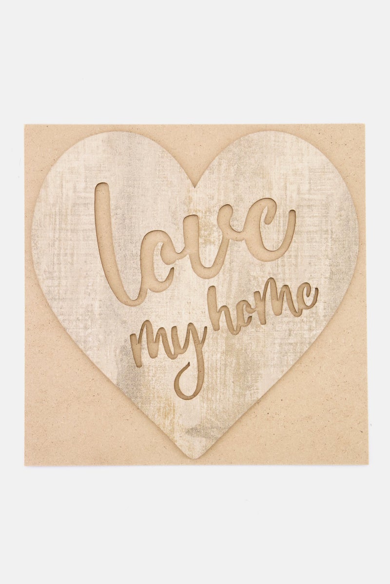 Muy Mucho Laser Piece Heart, Beige - Image 1