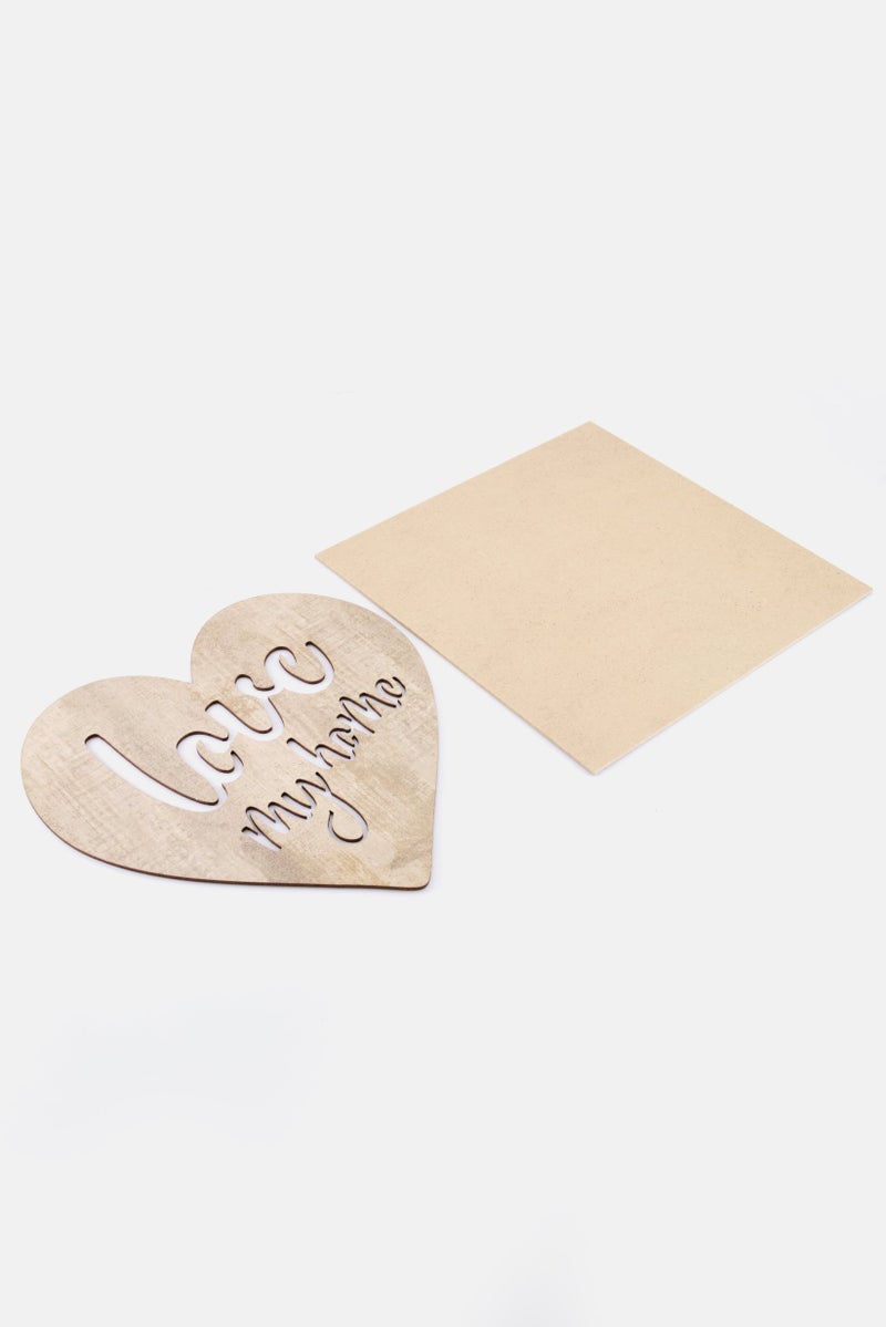 Muy Mucho Laser Piece Heart, Beige - Image 2