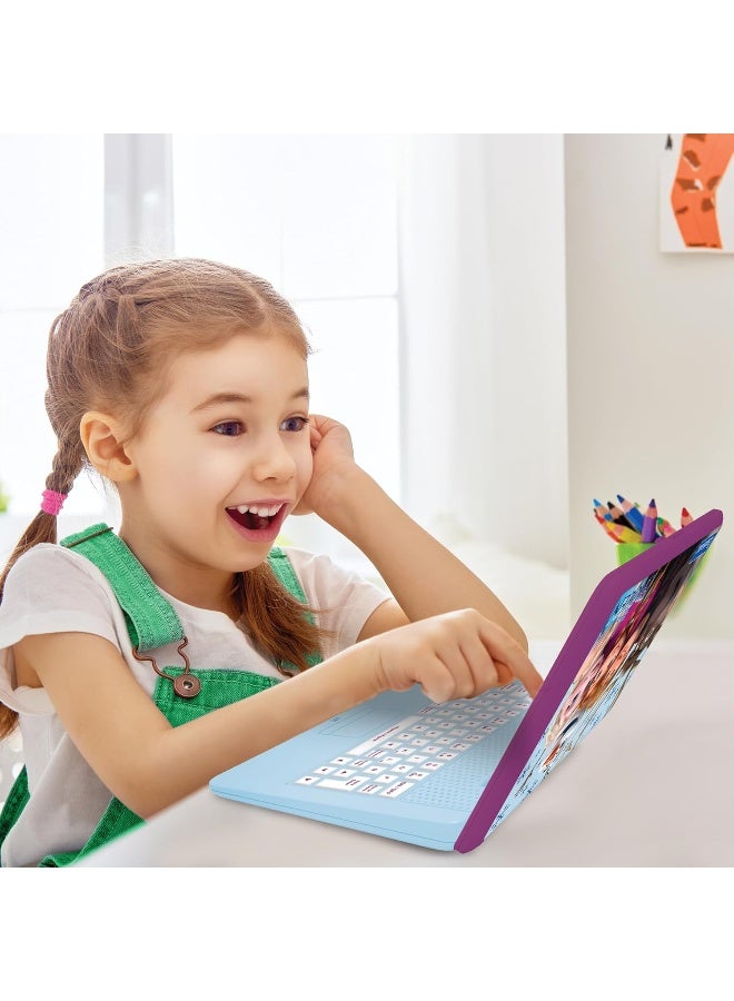 Lexibook Disney Frozen Educational Bilingual Laptop for Kids – Spanish & English Learning Toy with 170 Activities, Elsa & Anna Theme Large Screen Kids Computer for Learning, Games & Music, Purple/Blue - Image 3