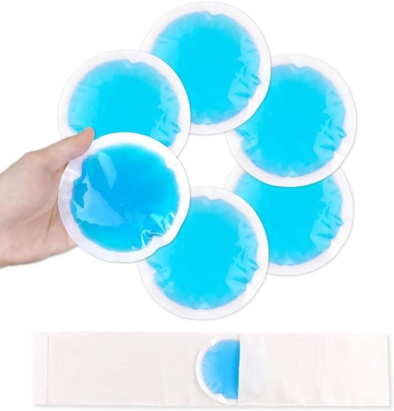 NEWGO NEWGO Small Ice Packs for Injuries, 6 Pack Round Ice Packs for Face, Hot and Cold Gel Ice Pack Circular Cold Compress with Cloth Backing & Sleeve for Pain Relief, Toothaches, Breast Surgery