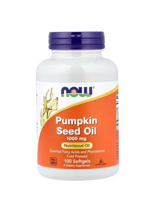 now Pumpkin Seed Oil 1000mg 100 Softgels - Image 1