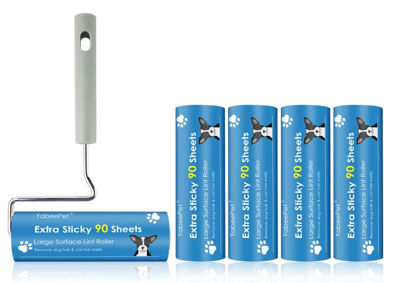 Extra Sticky Large Surface Lint Roller 63 Giant Lint Roller for Pet Hair Lint Remover Roller for Cat Hair Clothes Furniture 1 Handle 450 Sheets