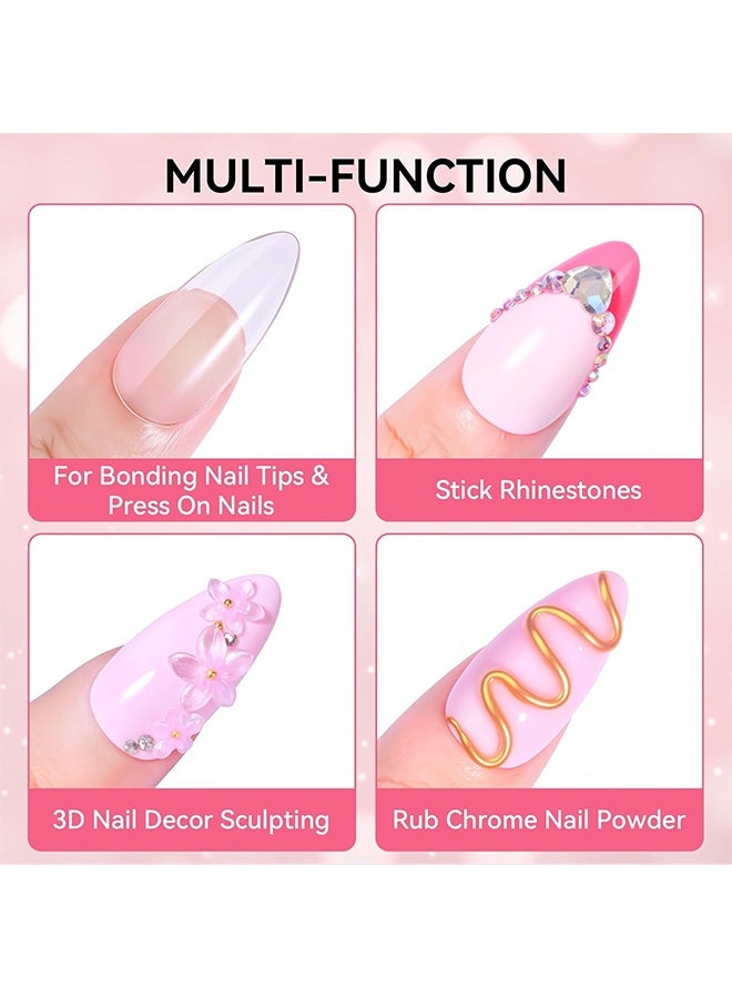 EELHOE Solid Nail Glue Gel 10g, For Press on Nails, Acrylic Fake Nails 3D Pvc Candy Soft Polish, For Nail Strengthening DIY Nail Art Home Salon Use - Image 3