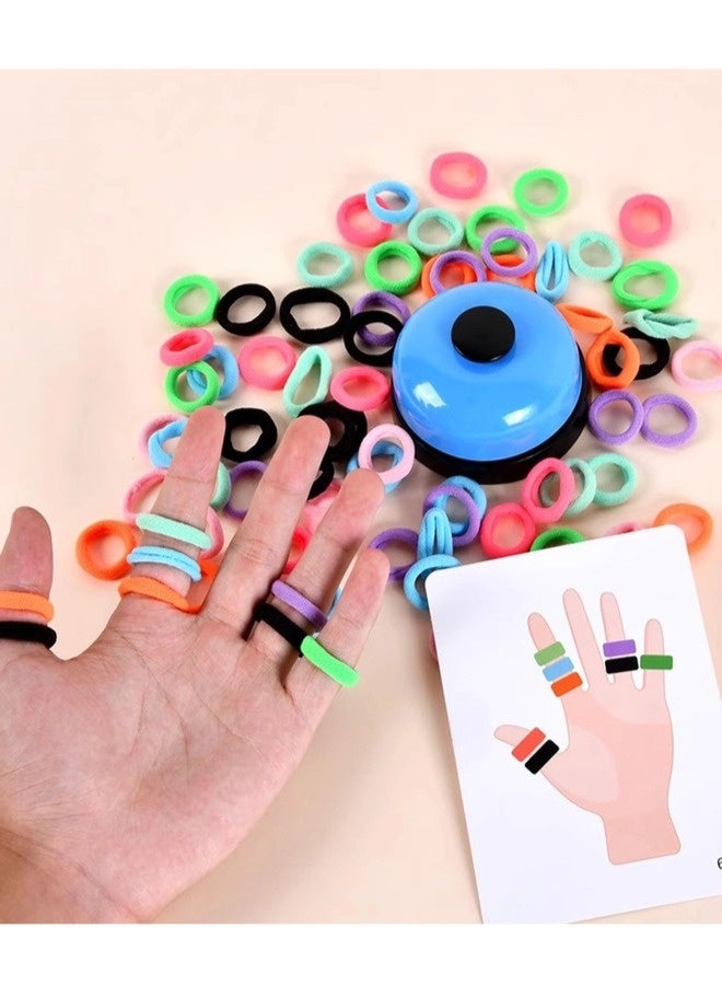 ShebSheb Montessori Finger Elastic Anxiety Ring Set,Fidget Rings for Kids Educational Finger Ring Toys Set Colorful Lightweight Plastic and Paper Sensory Game for Hand-Eye Coordination and Family Interaction - Image 4