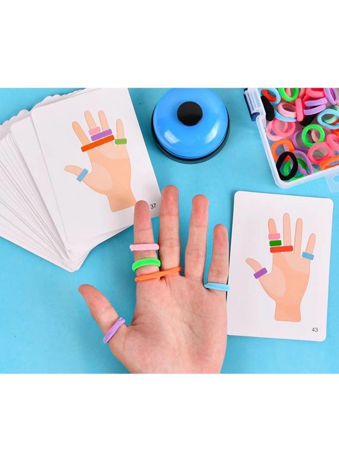 ShebSheb Montessori Finger Elastic Anxiety Ring Set,Fidget Rings for Kids Educational Finger Ring Toys Set Colorful Lightweight Plastic and Paper Sensory Game for Hand-Eye Coordination and Family Interaction - Image 3