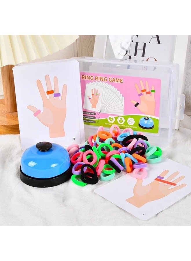 ShebSheb Montessori Finger Elastic Anxiety Ring Set,Fidget Rings for Kids Educational Finger Ring Toys Set Colorful Lightweight Plastic and Paper Sensory Game for Hand-Eye Coordination and Family Interaction - Image 1