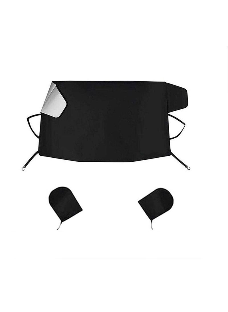 Y&D Car Front Windshield Sun Shade with 2 pcs Side Mirror Sunshade, Winter Cover Snow UV Protection Frost Truck Sunshade  - Image 1