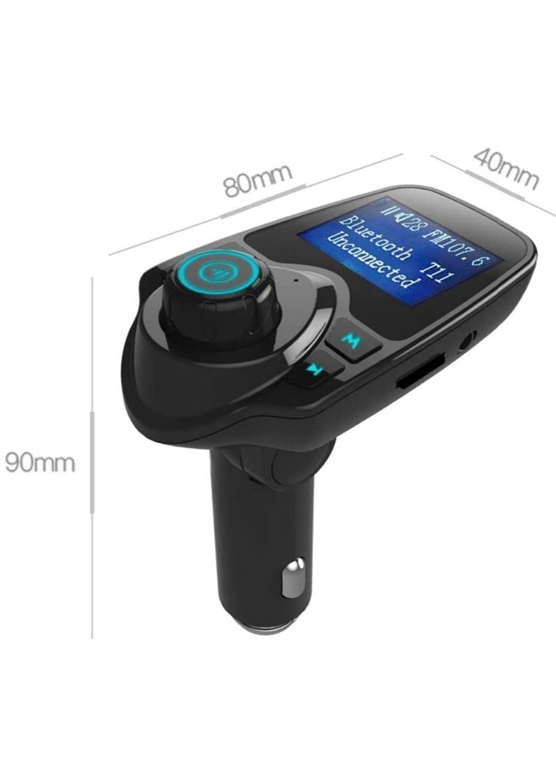 Ntech - NTECH FM Transmitter T11 Wireless Bluetooth Handsfree Car Kit MP3 Player Wireless Bluetooth Adapter WIth Dual USB Port - Image 1
