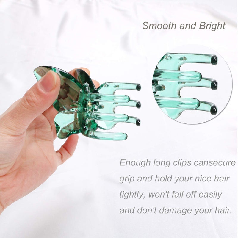NAISIER Hair Claw Clips Jaw Clips 3.3 inch Girls Clear Butterfly Hair Clips, Beautiful Butterfly Hair Clips Hair Accessories for Girls and Women.(Large sized,5 pack) - Image 5